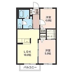 プレジオ3 2LDKの間取図画像