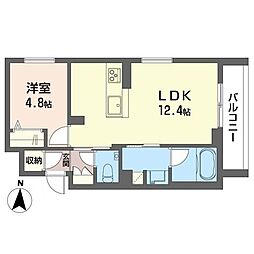 グリーンエイジ大宮公園 1LDKの間取図画像
