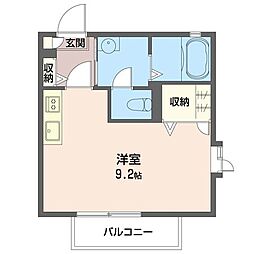 シャトルアズマD ワンルームの間取図画像