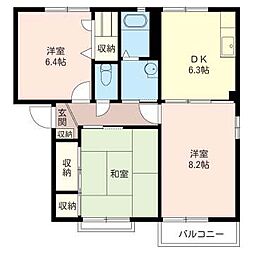 フォレストビューラー参番館 3DKの間取図画像