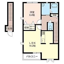 グリーンパレスC 1LDKの間取図画像