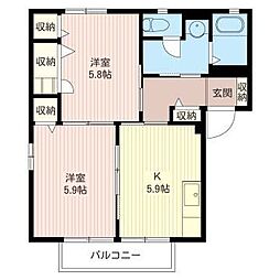 フレグランスC 2Kの間取図画像