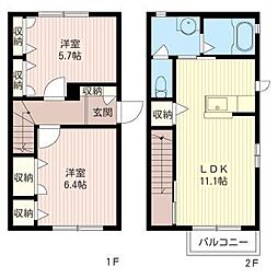 ヴィラージュK 2LDKの間取図画像