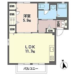 リベラコート 1LDKの間取図画像