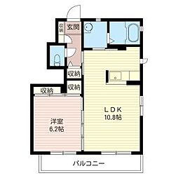 シャーメゾン・ヒルズA 1LDKの間取図画像