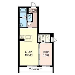VIPコート 1LDKの間取図画像