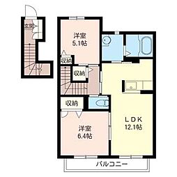 トルナーレ 2LDKの間取図画像
