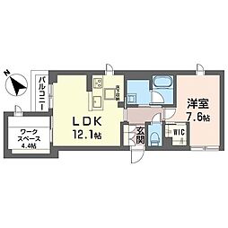 グリーンステージ船橋 1SLDKの間取図画像