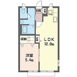 ヴァンドミール 1LDKの間取図画像