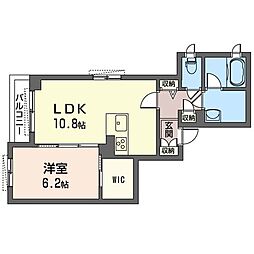 メゾンドレーヴ 1LDKの間取図画像