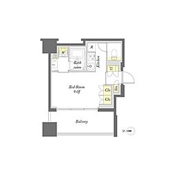 プライムメゾン錦糸町 11階ワンルームの間取り