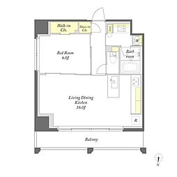 プライムメゾン亀戸 1LDKの間取図画像
