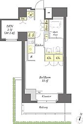 プライムメゾン森下WEST ワンルームの間取図画像