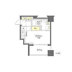 プライムメゾン錦糸町 ワンルームの間取図画像