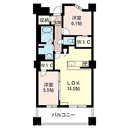 押上スカイビューテラス 2LDKの間取図画像