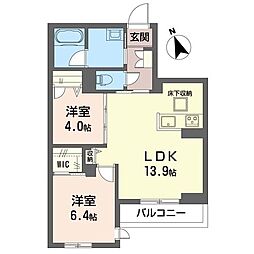 ユートピア橋本 2LDKの間取図画像