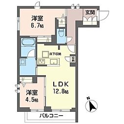 ユートピア橋本 2LDKの間取図画像