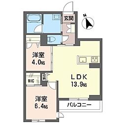 ユートピア橋本 2LDKの間取図画像
