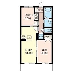 メゾン・カルム2 2LDKの間取図画像