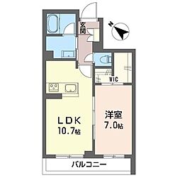 シャルム・I 3階1LDKの間取り
