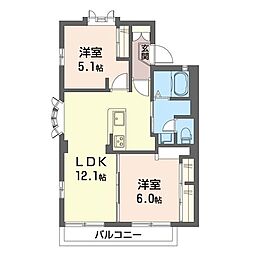 サンモール・タカギ 2LDKの間取図画像