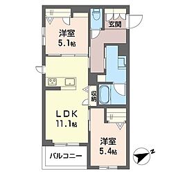 ブレス幕張本郷 2LDKの間取図画像