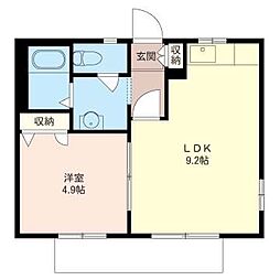 ヴィラ・伊勢原 1LDKの間取図画像