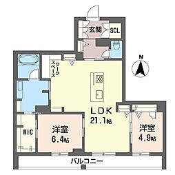 マジェスティ 2LDKの間取図画像