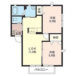 シャーメゾンライフ 2LDKの間取図画像