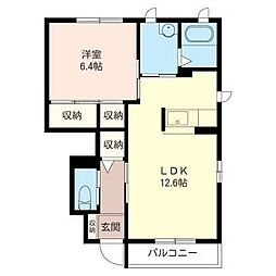 ウィル・バレー 1LDKの間取図画像