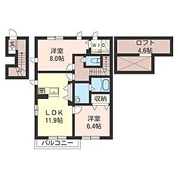 プレミアス 2LDKの間取図画像
