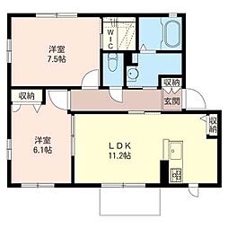 メゾン・ド・プレール2 2LDKの間取図画像