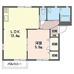 ラークハイツ 1LDKの間取図画像