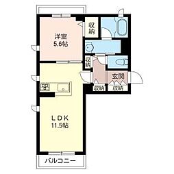 ルココン 1LDKの間取図画像