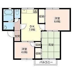 イルミエール 3DKの間取図画像