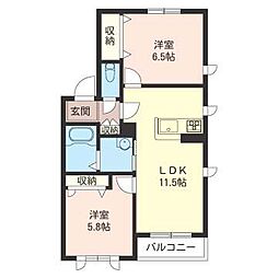 グランドステージA 2LDKの間取図画像