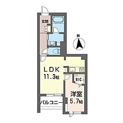 マレ ステラルム 1LDKの間取図画像
