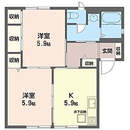 ファミール2 2Kの間取図画像