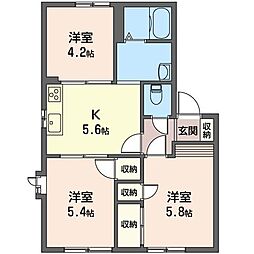 アベニール 3Kの間取図画像