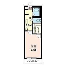 ラ・クール 1Kの間取図画像