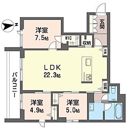 グランリオル 3LDKの間取図画像