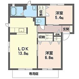 シャーメゾン柴C 2LDKの間取図画像