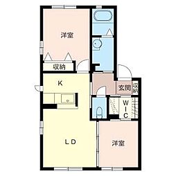 シャーメゾンLamerC 2LDKの間取図画像