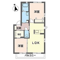 シャーメゾンLamerC 2LDKの間取図画像