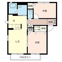 シャーメゾンバーチェ 2LDKの間取図画像