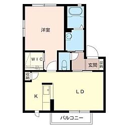 シャーメゾンアトリオA 1LDKの間取図画像