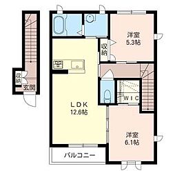 シャーメゾンラブールC 2LDKの間取図画像