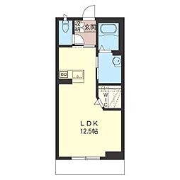 シャーメゾンYOU2 ワンルームの間取図画像