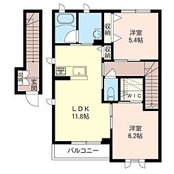 シャーメゾン山正 2LDKの間取図画像