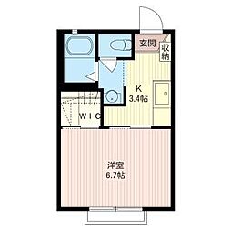 シャーメゾン関町東 1Kの間取図画像